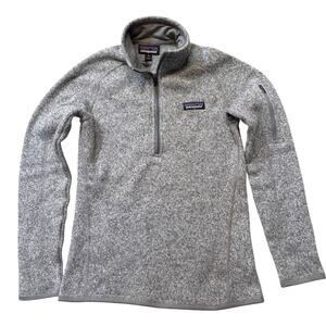 Patagonia Better Sweater Women's XS Heather Gray (Birch White) 1/4 Zip Pullover